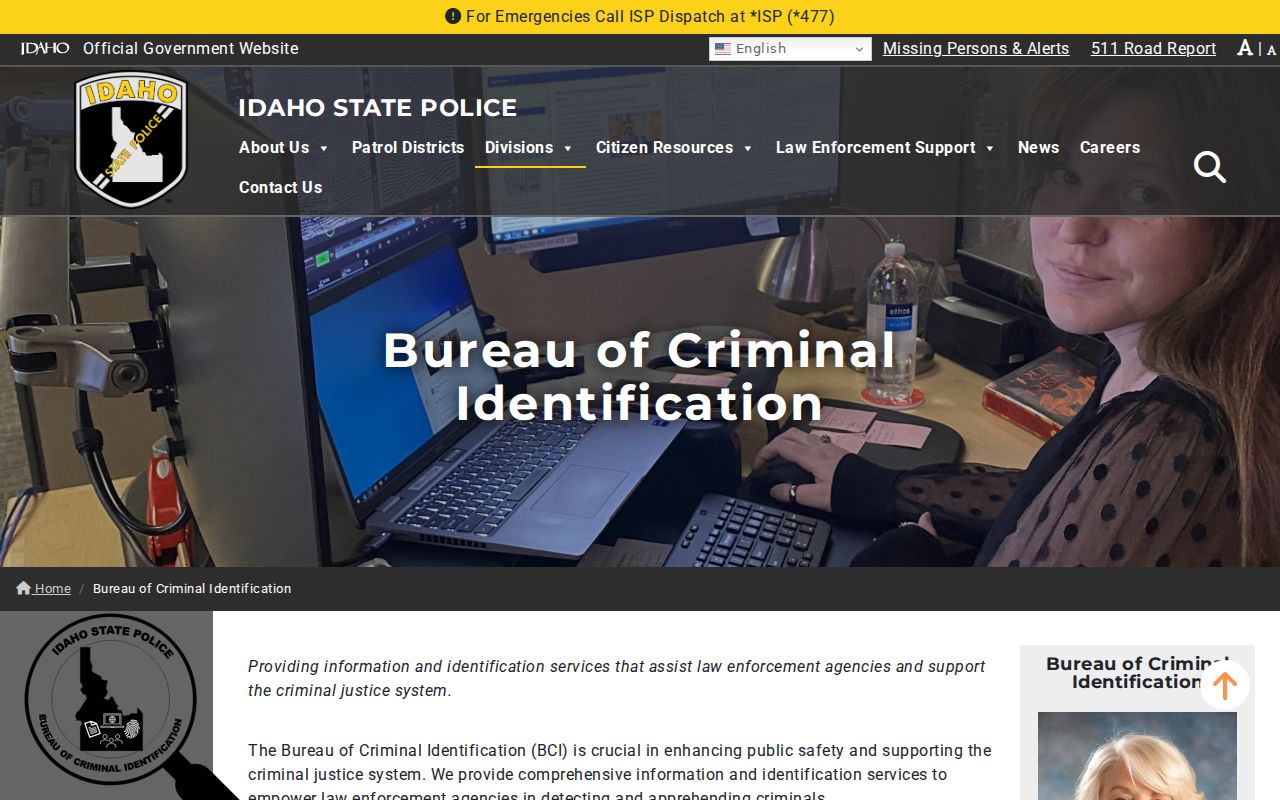 Idaho Bureau of Criminal Identification for Clearwater arrest history