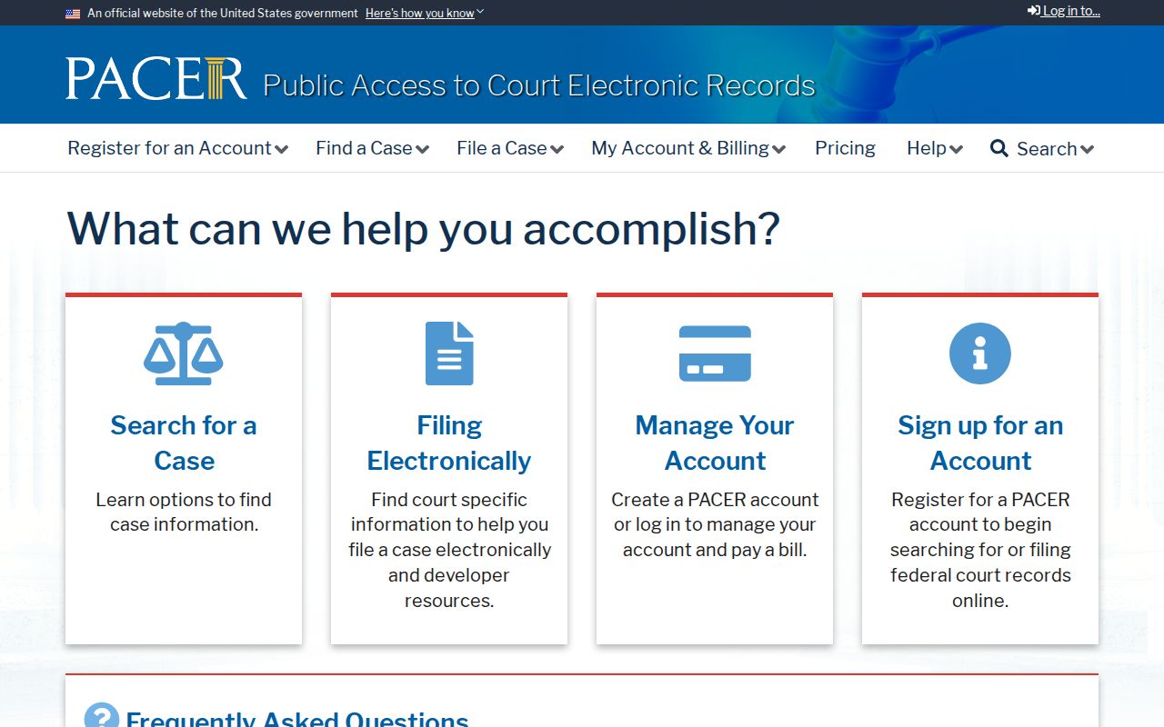 Clearwater County criminal history federal PACER court access