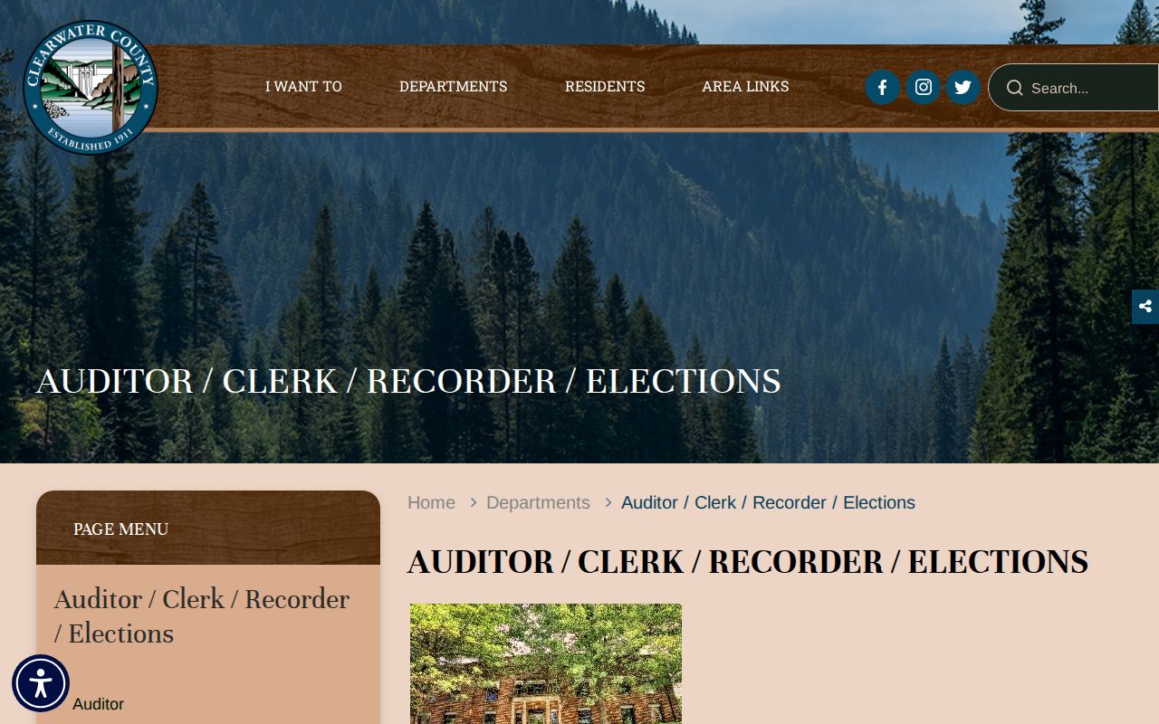Clearwater County criminal record clerk and court services